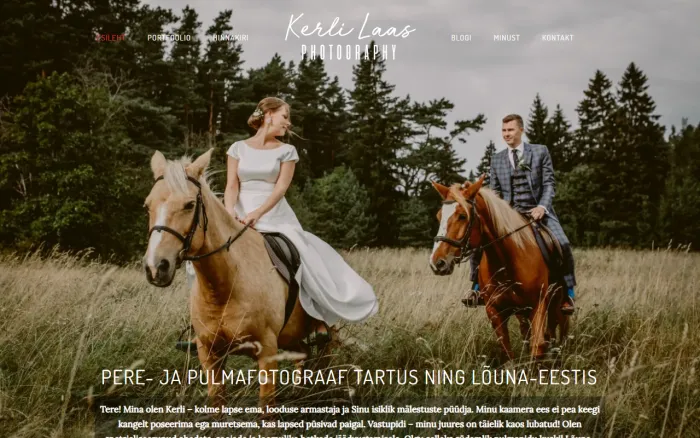 Screenshot of kerlilaas.com — photography portfolio